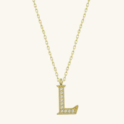 Gold Plated L Letter Women's Silver Pendant