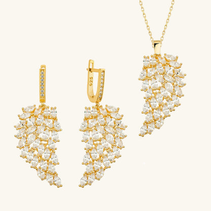 Gold Plated Angel Wing Women's Silver Set