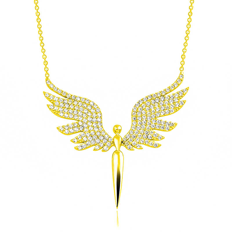 Gold Plated Archangel Michael Women's Silver Necklace