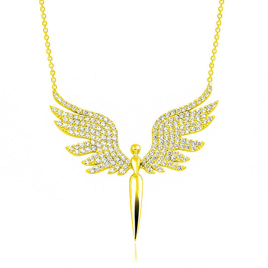 Gold Plated Archangel Michael Women's Silver Necklace