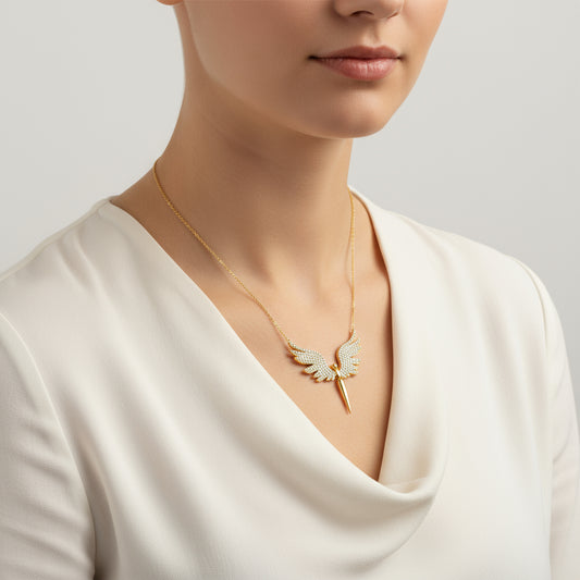 Gold Plated Archangel Michael Women's Silver Necklace