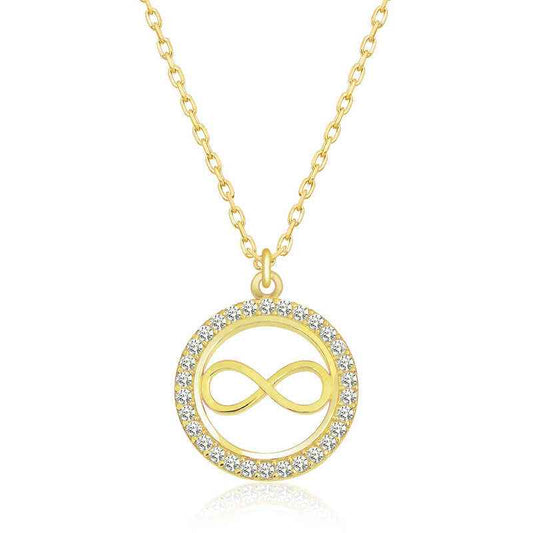 Gold Plated Mini Infinity Women's Silver Necklace