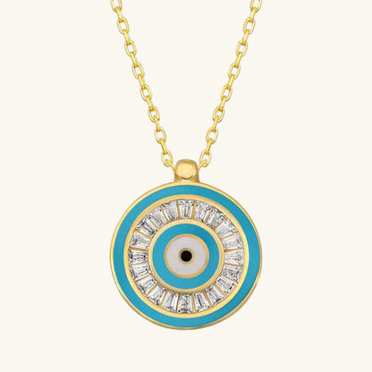 Gold Plated Evil Eye Women's Silver Necklace