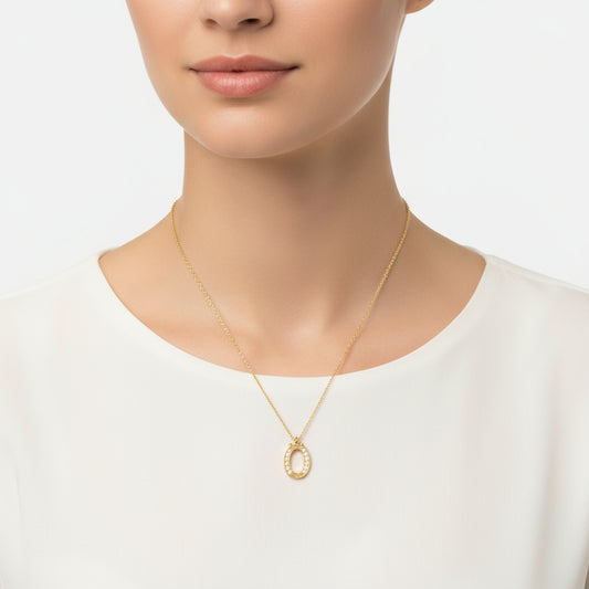 Gold Plated Letter Ö Women's Silver Necklace