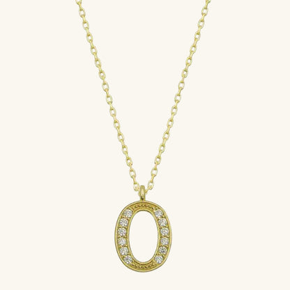 Gold Plated O Letter Women's Silver Necklace