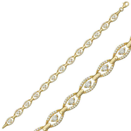 Gold Plated Oval Waterway Women's Silver Bracelet
