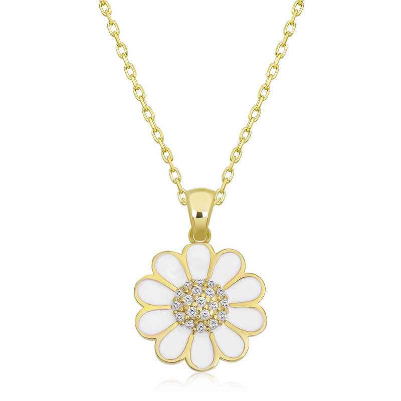 Gold Plated Daisy Women's Silver Necklace