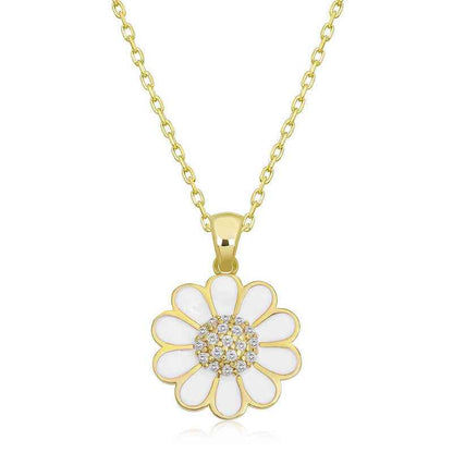 Gold Plated Daisy Women's Silver Necklace