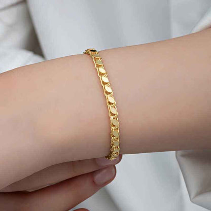 Gold Plated Scaled Chain Women's Silver Bracelet