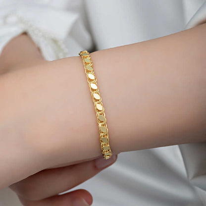 Gold Plated Scaled Chain Women's Silver Bracelet