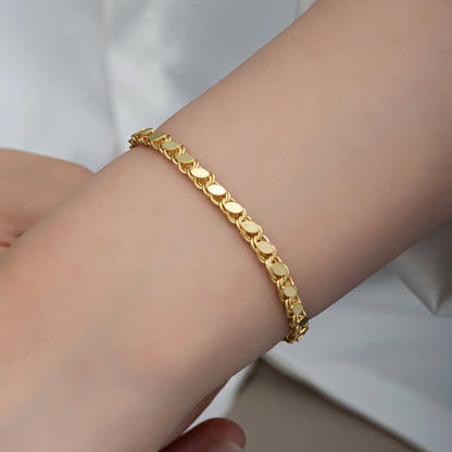 Gold Plated Scaled Chain Women's Silver Bracelet