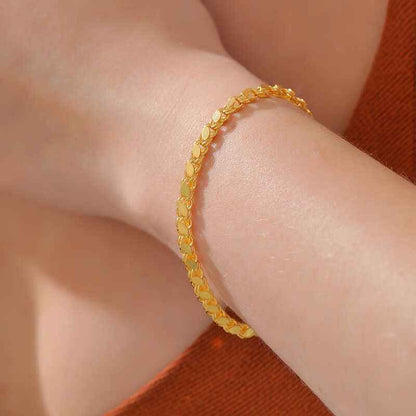 Gold Plated Scaled Chain Women's Silver Bracelet