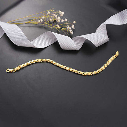 Gold Plated Scaled Chain Women's Silver Bracelet