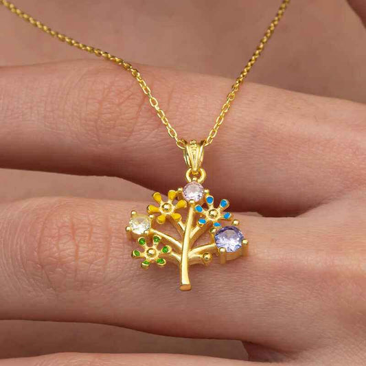 Gold Plated Tree of Life Women's Silver Necklace