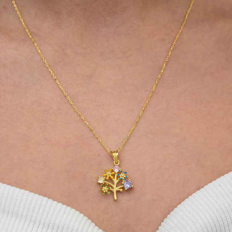Gold Plated Tree of Life Women's Silver Necklace