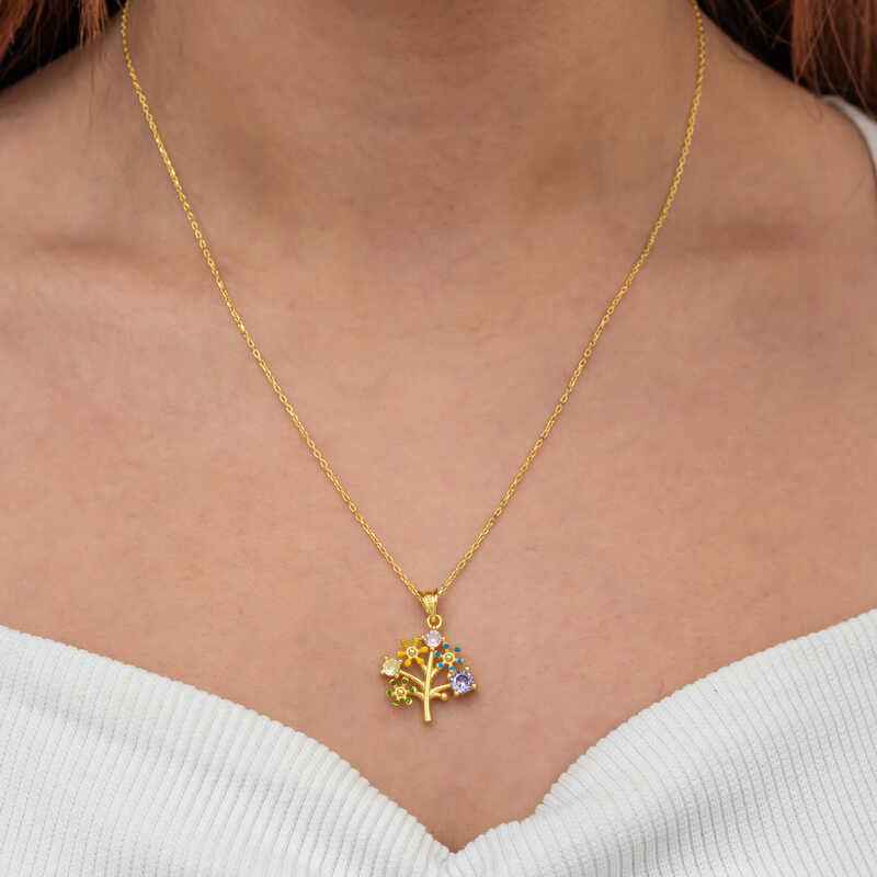 Gold Plated Tree of Life Women's Silver Necklace