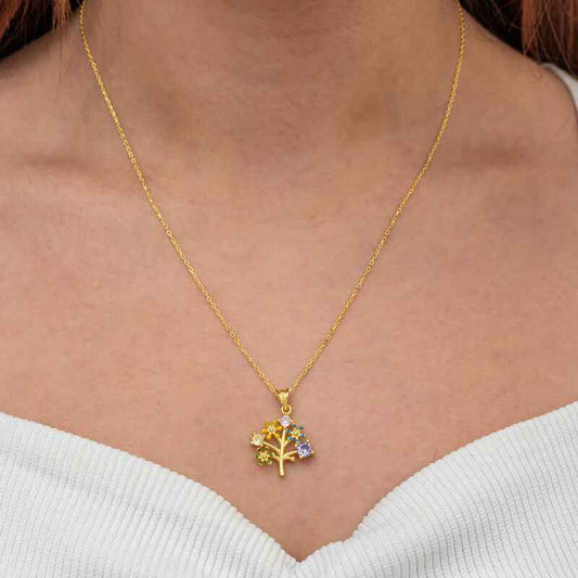 Gold Plated Tree of Life Women's Silver Necklace