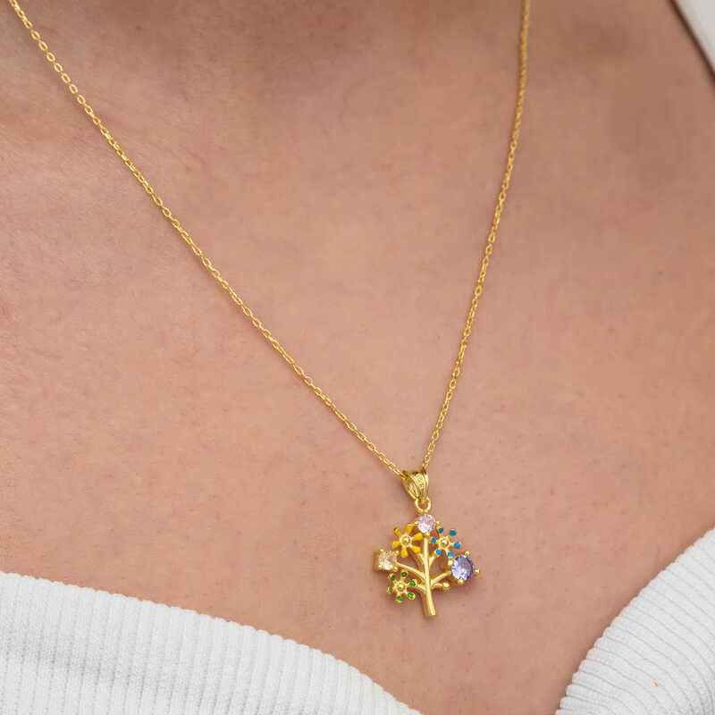 Gold Plated Tree of Life Women's Silver Necklace