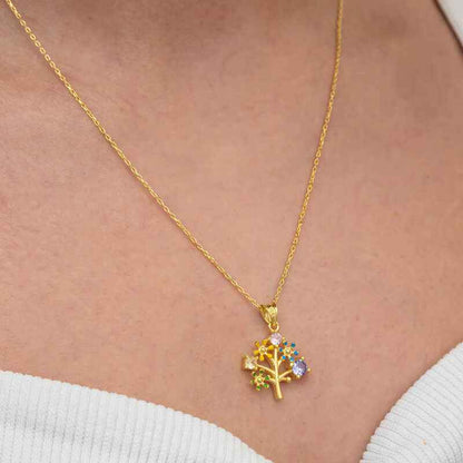 Gold Plated Tree of Life Women's Silver Necklace