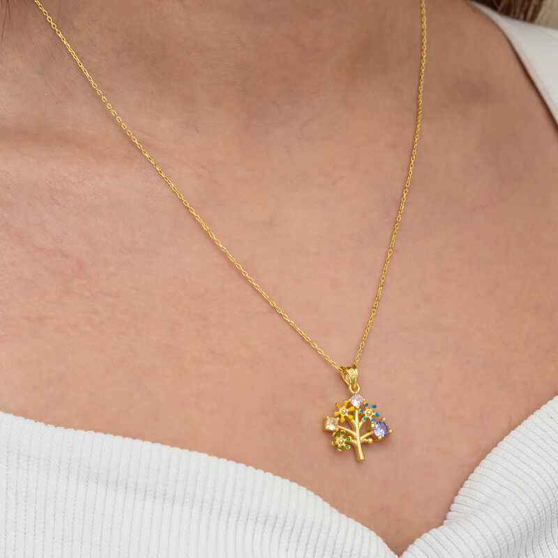 Gold Plated Tree of Life Women's Silver Necklace