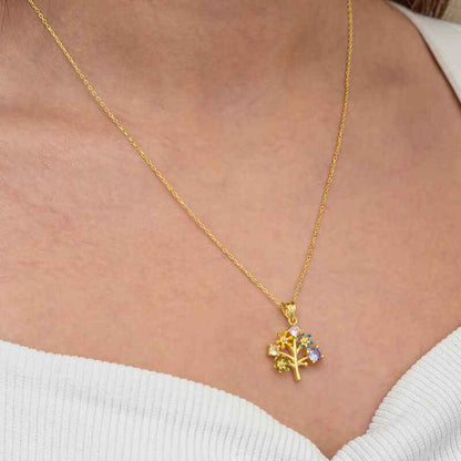 Gold Plated Tree of Life Women's Silver Necklace