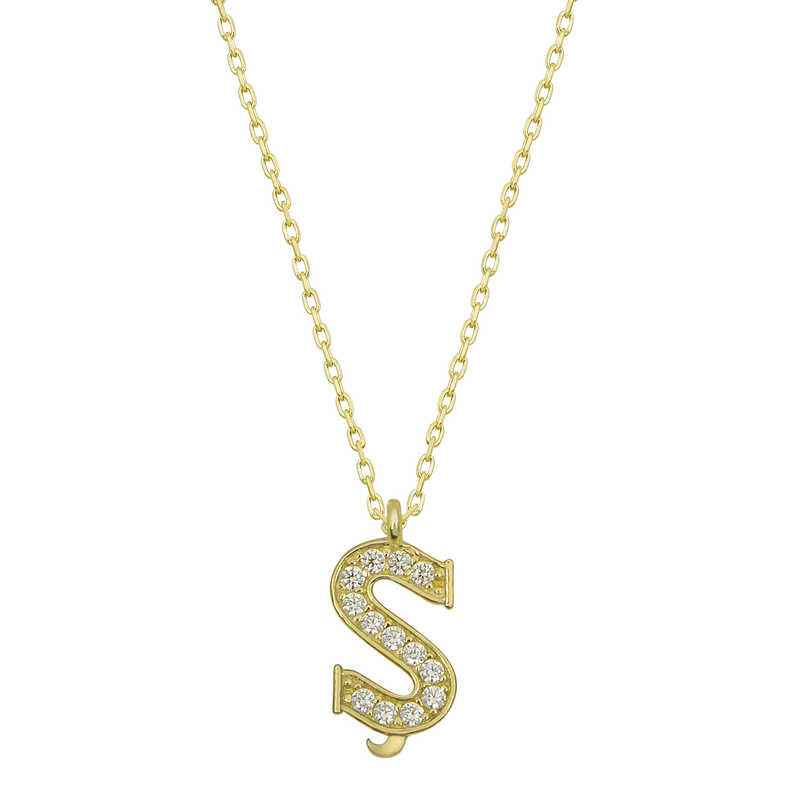 Gold Plated Ş Letter Women's Silver Necklace