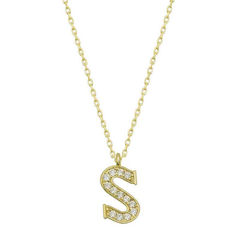 Gold Plated S Letter Women's Silver Necklace