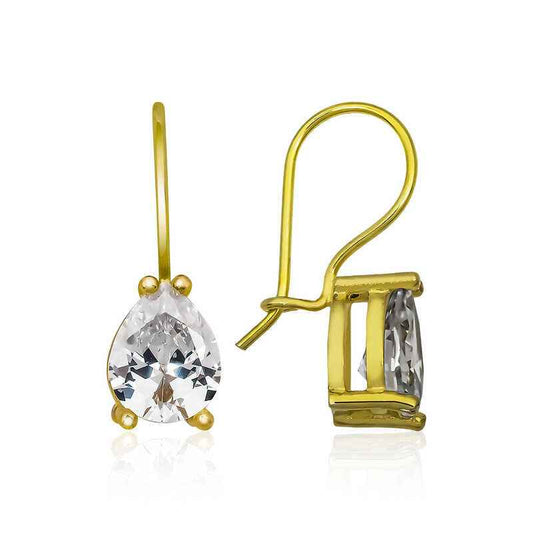 Gold Plated Drop Dangle Silver Earrings