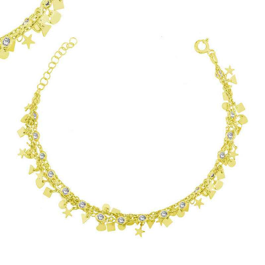 Gold Plated Luck Women's Silver Bracelet