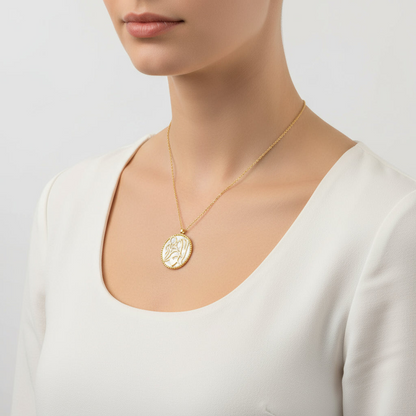 Vergoldete Mutter-Kind-Liebesperlen-Stein-Silberkette