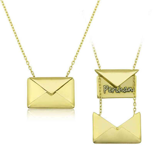 Gold Plated Love Letter Women's Silver Necklace