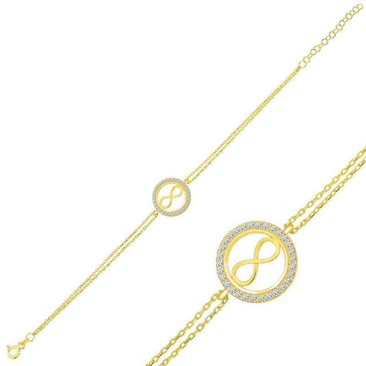 Gold Plated Infinity Women's Silver Bracelet