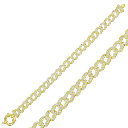 Vergoldetes Stone Gourmet Damen-Silberarmband