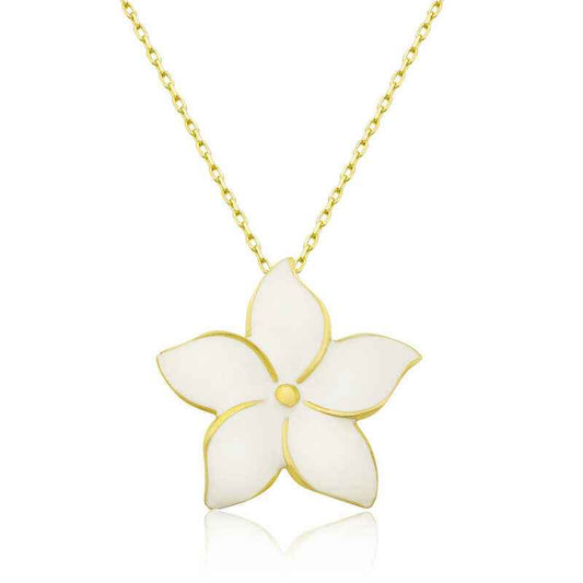Gold Plated Jasmine Flower Women's Silver Necklace