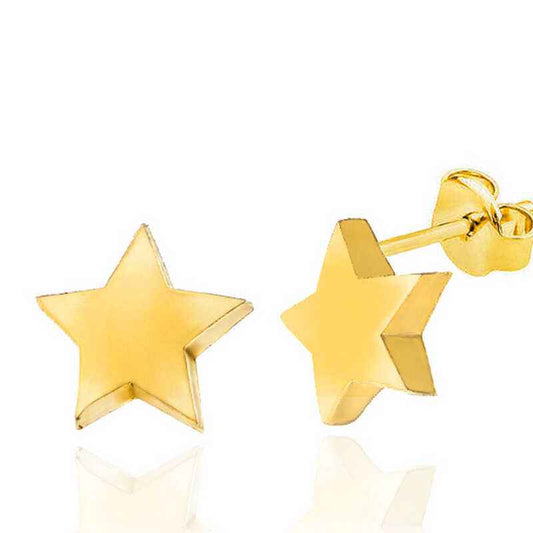Gold Plated Star Stud Women's Silver Earring