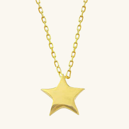 Gold Plated Star Women's Silver Necklace