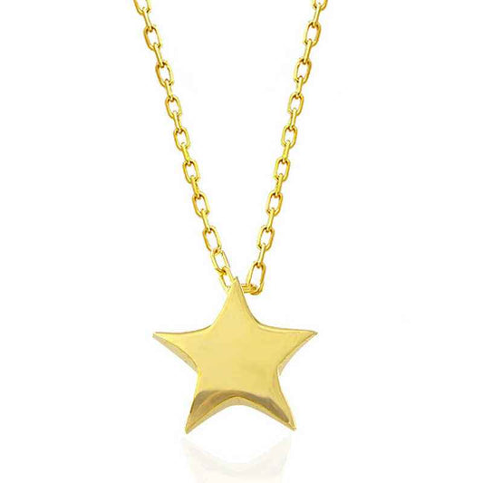 Gold Plated Star Women's Silver Necklace