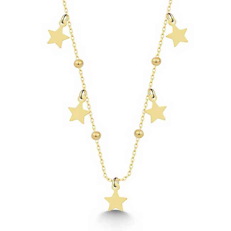 Gold Plated Starry Dorica Women's Silver Necklace