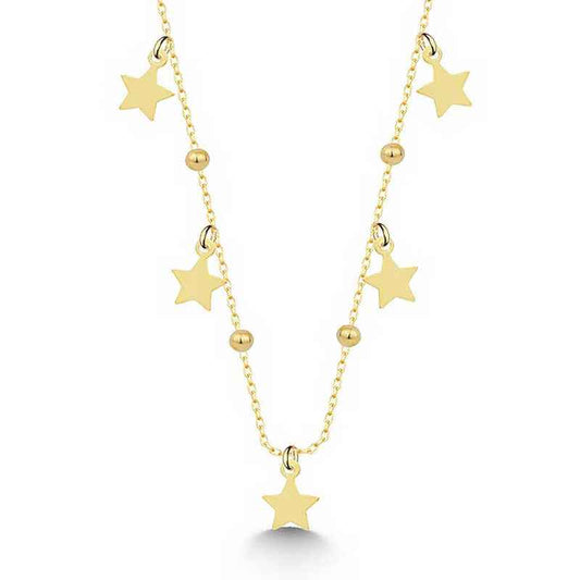 Gold Plated Starry Dorica Women's Silver Necklace