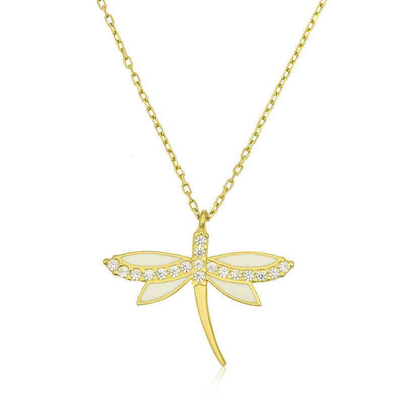 Gold Plated Dragonfly Women's Silver Necklace