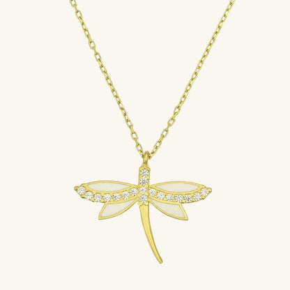 Gold Plated Dragonfly Women's Silver Necklace