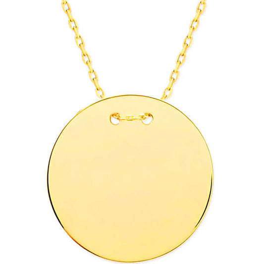 Collier avec pendentif rond en argent plaqué or