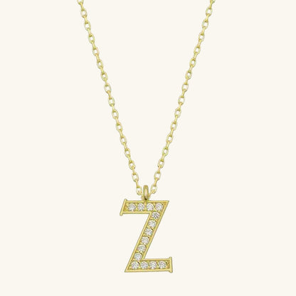 Gold Plated Z Letter Women's Silver Necklace
