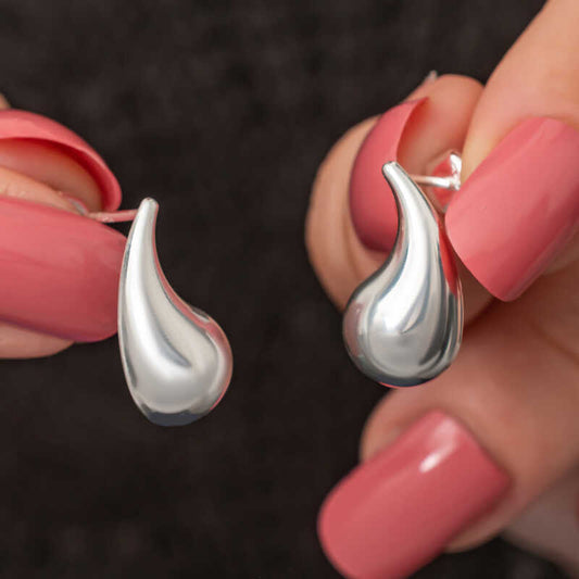 Tear Drop Spike Women's Silver Earrings