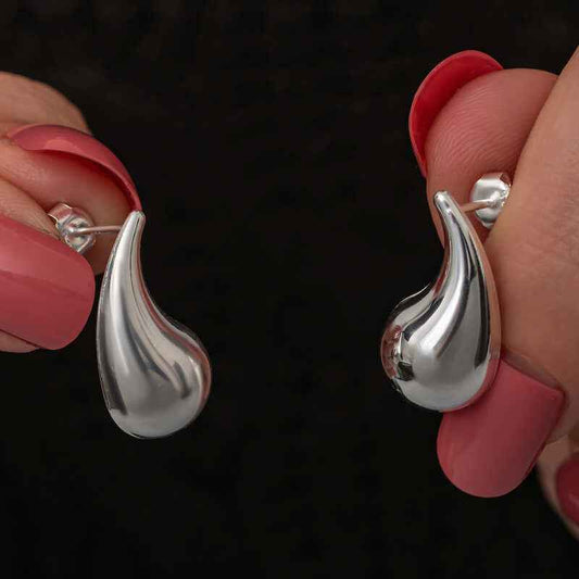 Tear Drop Spike Women's Silver Earrings
