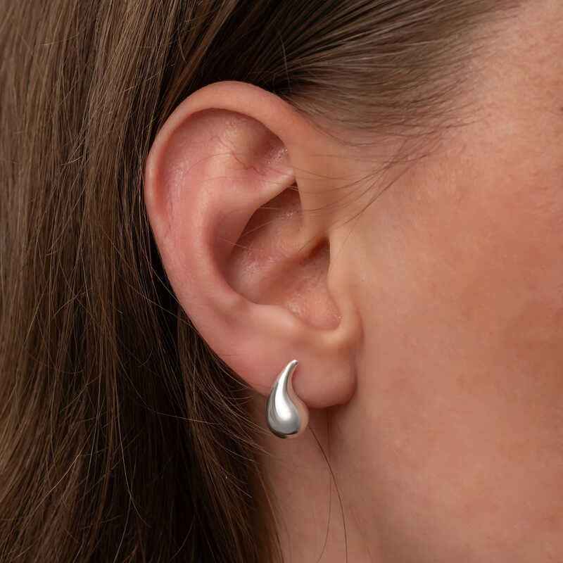 Tear Drop Spike Women's Silver Earrings