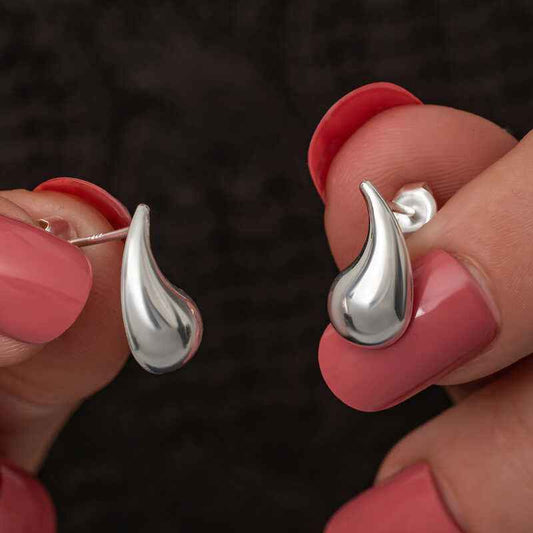 Tear Drop Spike Women's Silver Earrings