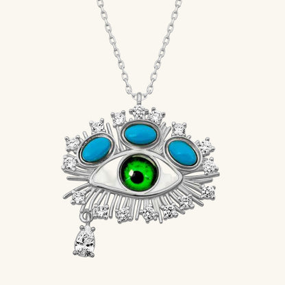 Tear Drop Protective Gaze Silver Pendant