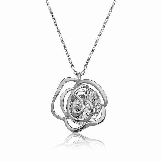 Rose Women's Silver Necklace