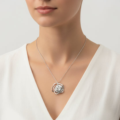 Rose Damen Silber Halskette